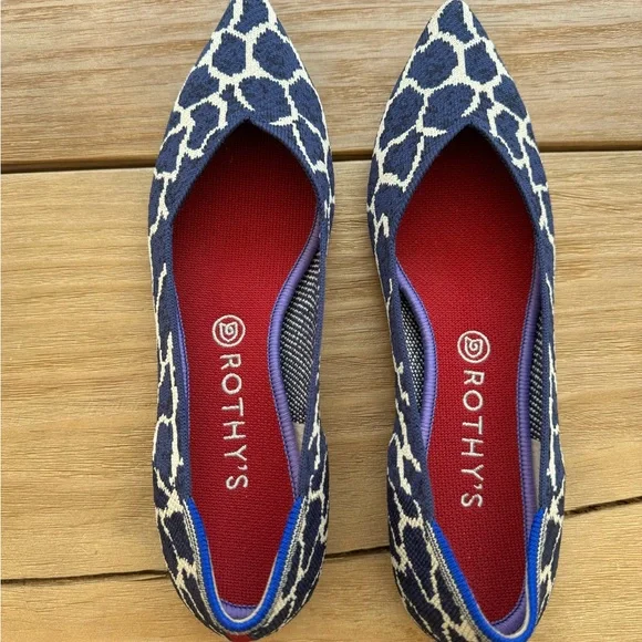 Rothy's Blue and White Patterned Flats - Picture 2 of 6